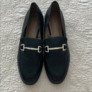 H&M Elegant Black Loafers with Silver Accents